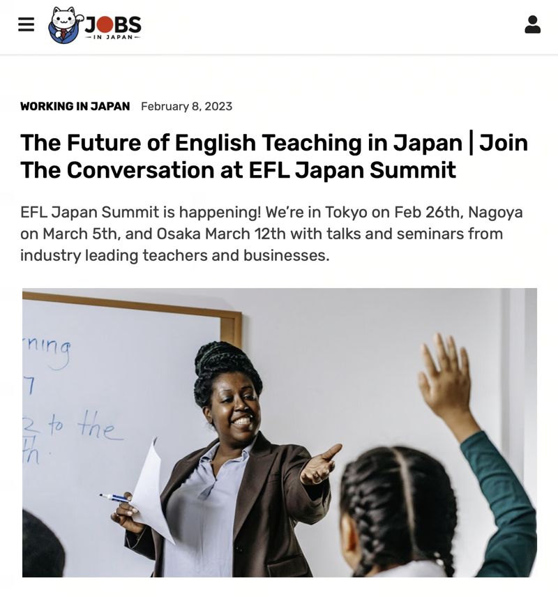 EFL Japan Summit in Tokyo on Feb 26th - Nagoya (Mar 5) & Osaka (Mar 12)